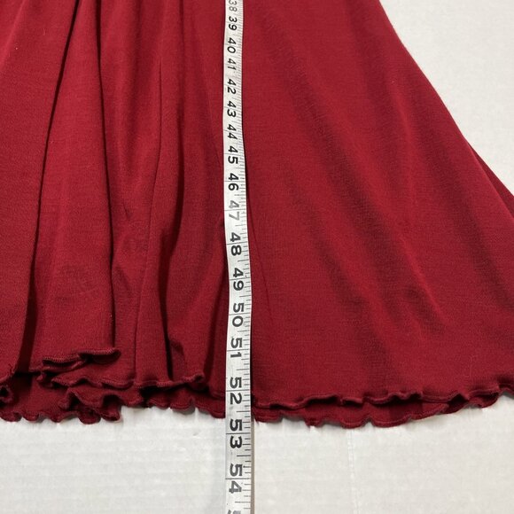 Vintage California Gold Rush Dress M Red Aline Pearl Button Maxi French Country - Picture 7 of 9